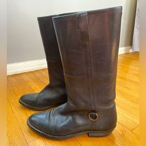 MARTIN MARGIELA black mid-calf leather boots 38/8